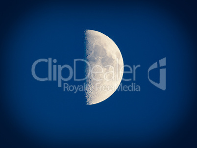 Retro look First quarter moon