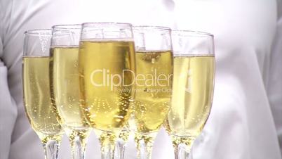 champagne glasses with white