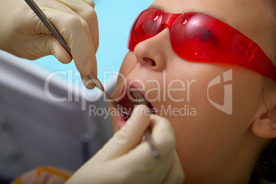 Young girl at the dentists