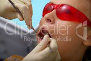 Young girl at the dentists