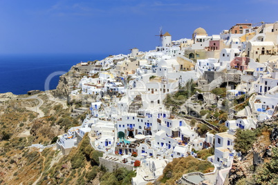 Oia village on Santorini island, north, Greece