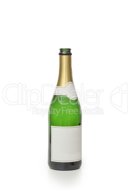 Bottle of Champagne on white