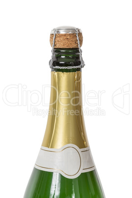 Bottle of Champagne on white