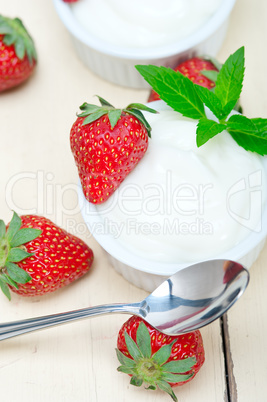 organic Greek yogurt and strawberry