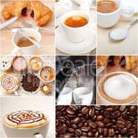 selection of different coffee type on collage composition