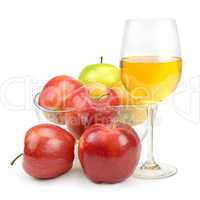 apples and glass with juice