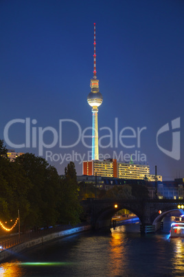 Berlin TV tower in the night
