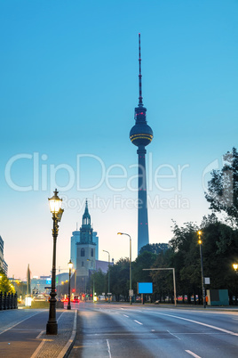 View to Karl Libknecht street in Berlin