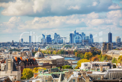 Paris cityscape with La Defense