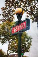 Metro sign in Paris, France