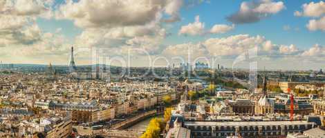 Panoramic aerial view of Paris