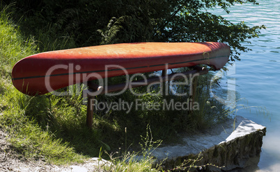 Rowing boat out of water