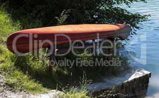Rowing boat out of water