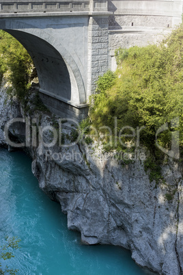 Stony arch bridge, Kobarid, Slovenia