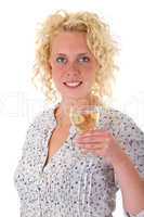 Frau mit Glas Wein