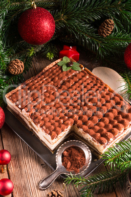 Christmas tiramisu