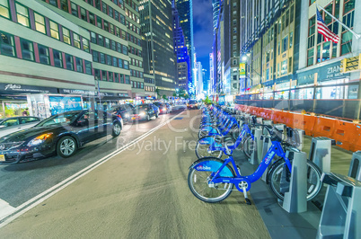 NEW YORK CITY - JUNE 8, 2013: NYC bike share system along city s
