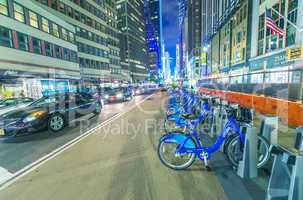 NEW YORK CITY - JUNE 8, 2013: NYC bike share system along city s