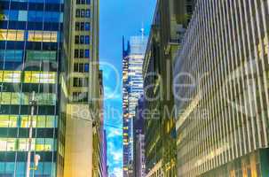 Amazing New York skyscrapers at dusk