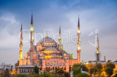 Amazing night view of Blue Mosque - Istanbul, Turkey