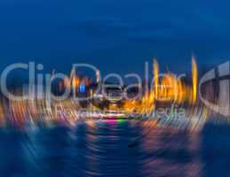Blurred image of Istanbul at night