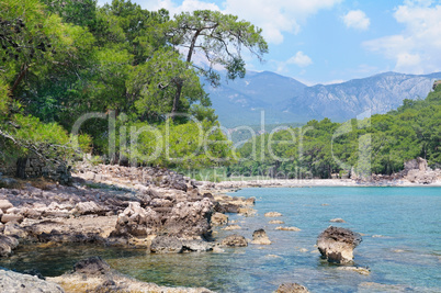 the bay, mountains and picturesque coast