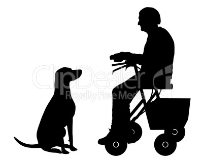 Alte Frau mit Hund