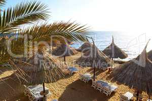 Sunrise and beach at the luxury hotel, Sharm el Sheikh, Egypt