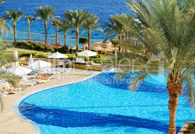 The tourists are on vacation at popular hotel, Sharm el Sheikh, Egypt