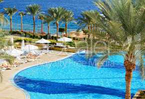The tourists are on vacation at popular hotel, Sharm el Sheikh, Egypt