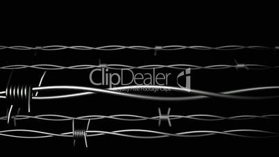 Barbed wire isolated on black.