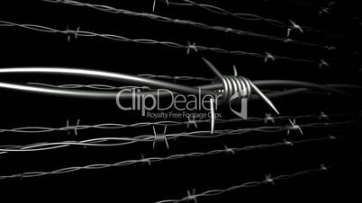 Barbed wire in perspective view.