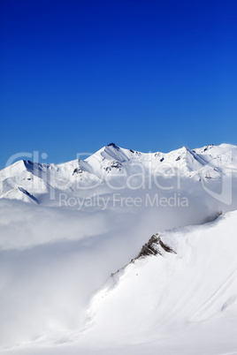 Winter snowy mountains at nice day