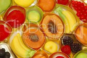 fruit candy in shape of fruits apricot blackberry