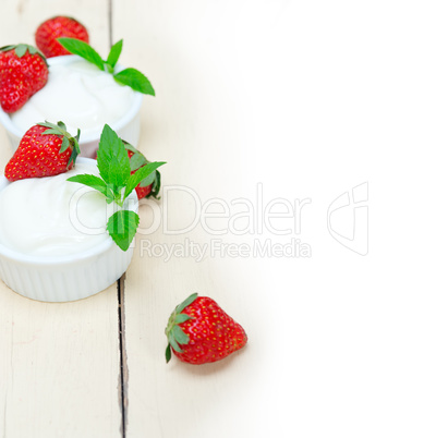 organic Greek yogurt and strawberry