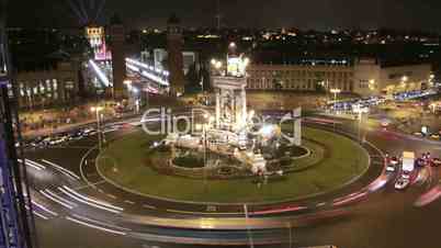 City Square Life Traffic Time Lapse at Night