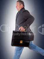 Man with briefcase in a hurry