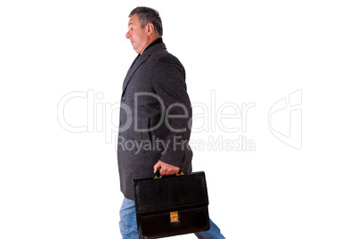 Man with briefcase in a hurry