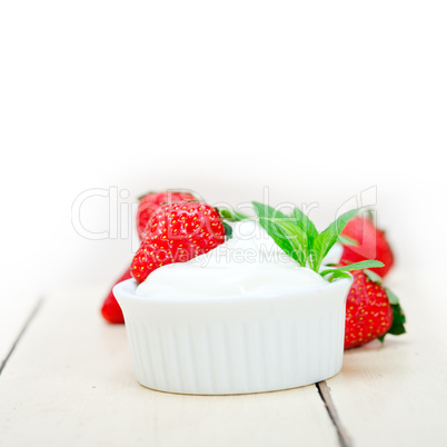 organic Greek yogurt and strawberry