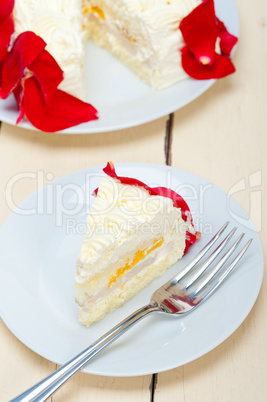 whipped cream mango cake