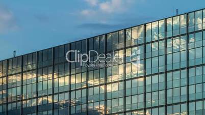 Clouds on glass Facade - modern architecture in Hamburg June 2014 - DSLR Timelapse