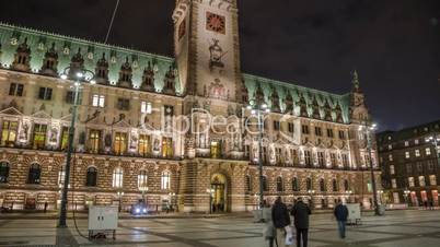 Hamburg city hall building with Rathausmarkt - DSLR hyperlapse / tracking shot / timelapse
