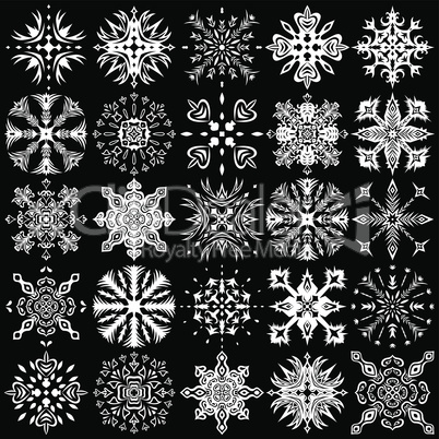 Set of ornamental snowflakes