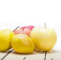 fresh fruits apples and  pears