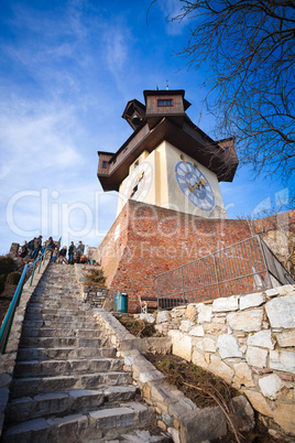 Uhrturm old clock tower in Graz