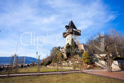 Uhrturm old clock tower in Graz