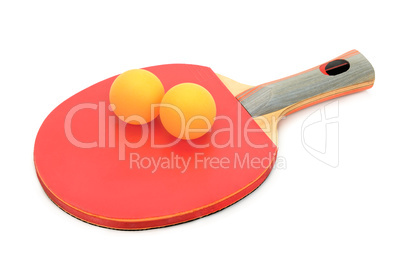 racquet and balls to play ping-pong