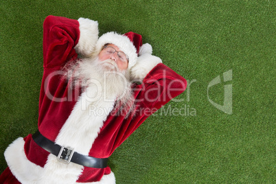 Santa lies, sleeps and has a nice dream