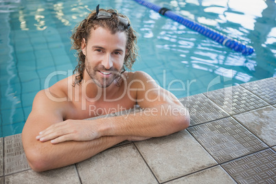 Portrait of a fit swimmer in the pool