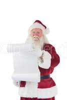Father Christmas holds a list
